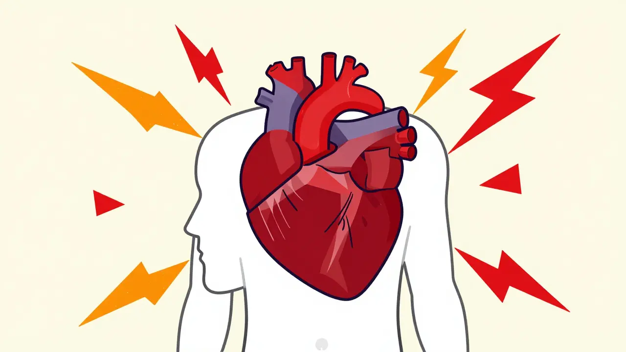 Abstract heart with jagged shapes showing blood pressure risk